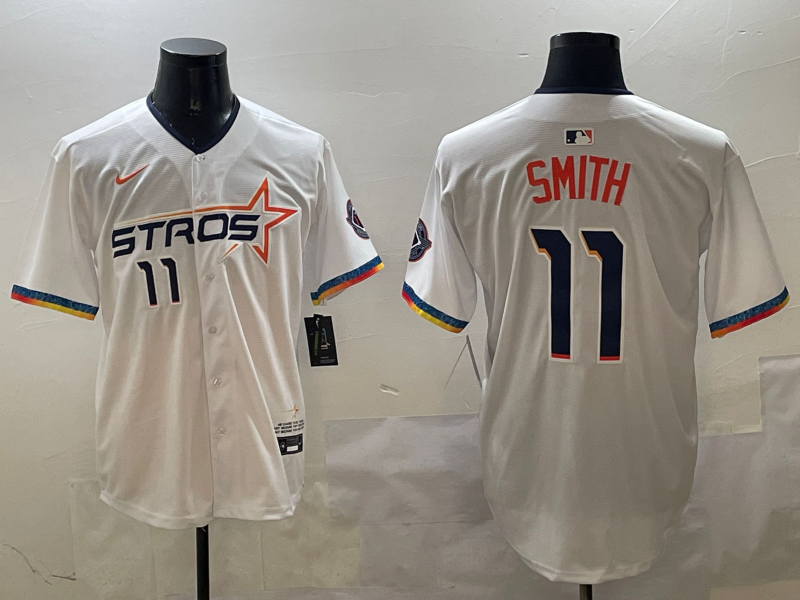 Men's Houston Astros Cam Smith #11 White 2025 City Connect Limited Jersey